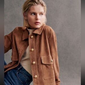 Sezane Suede Terry Jacket